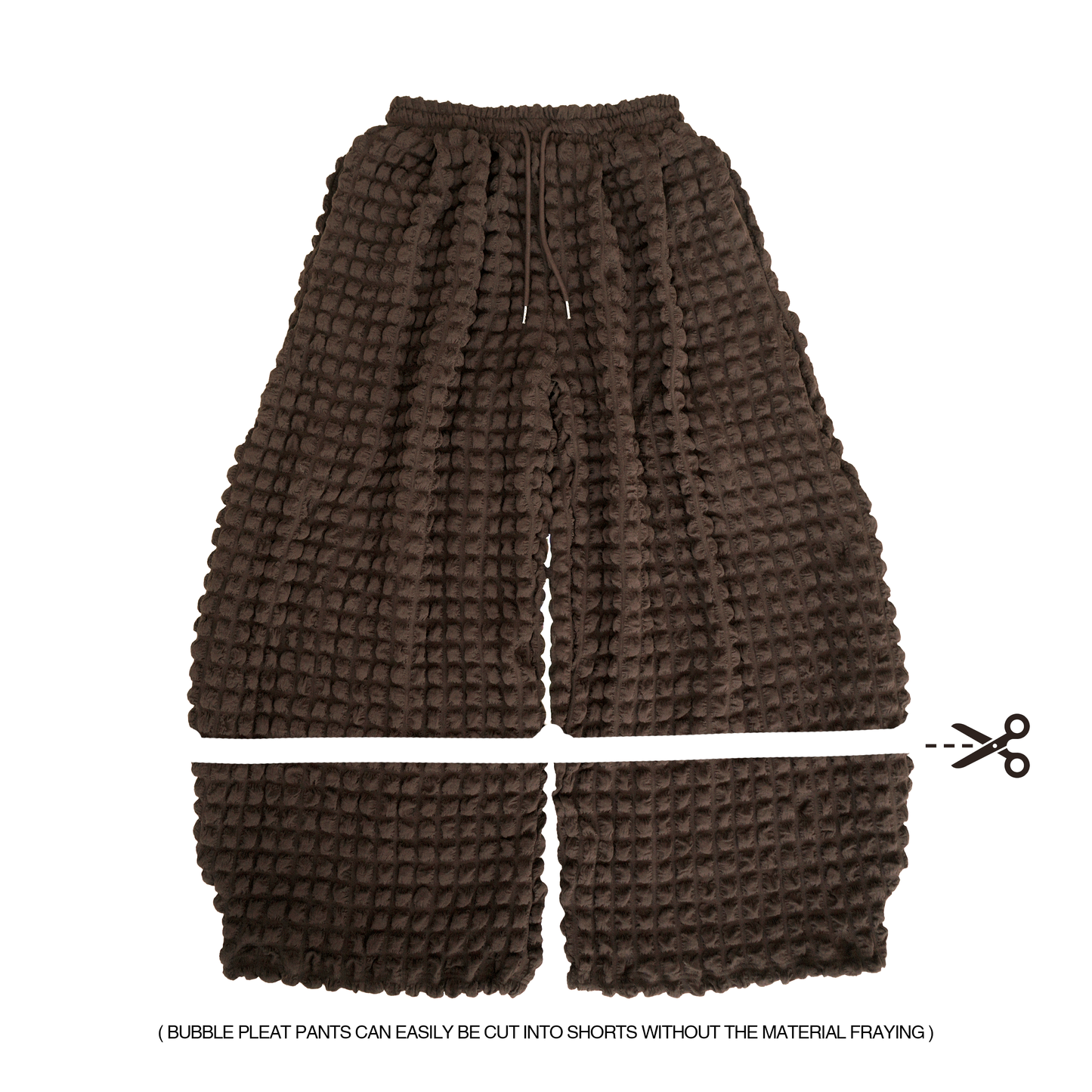 BUBBLE PLEAT CURVE PANTS