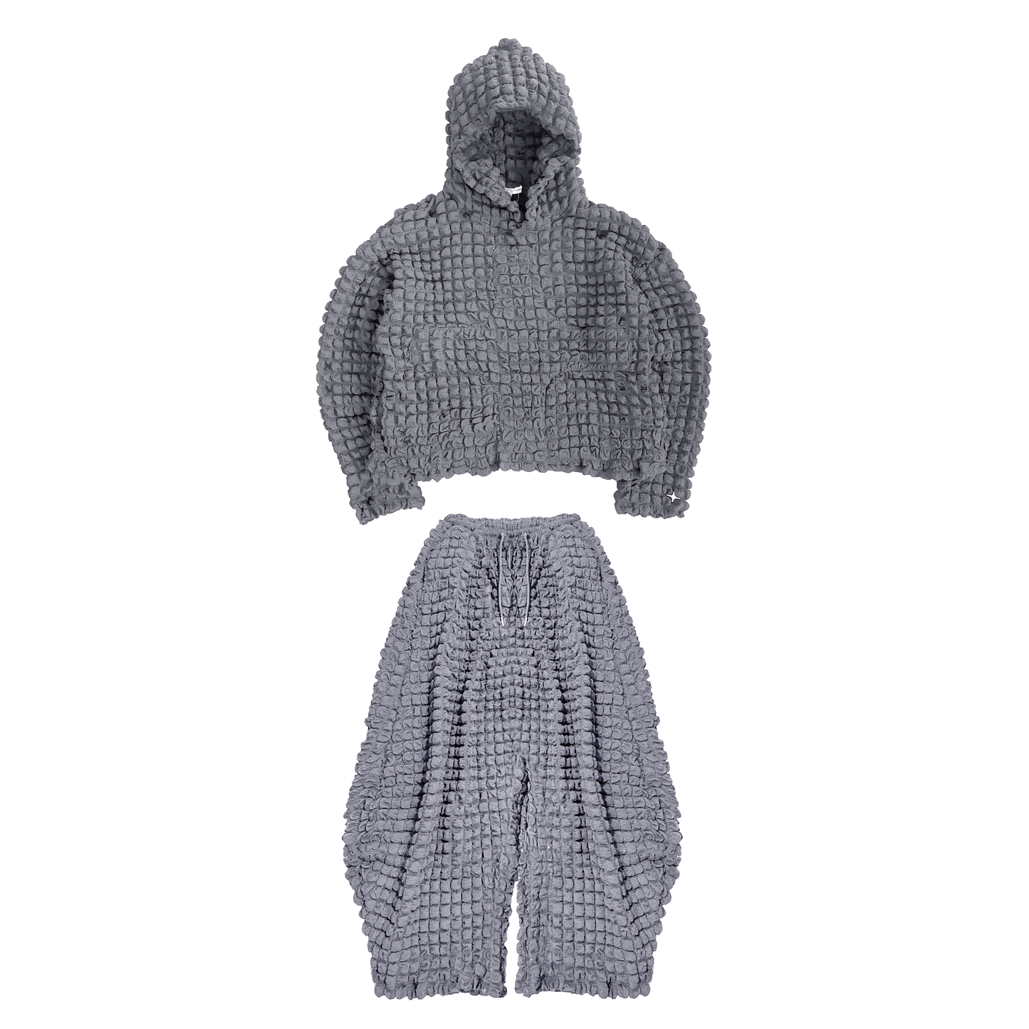Bubble Pleat Set Grey