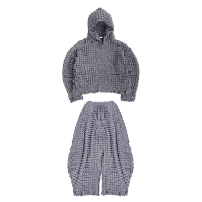 Bubble Pleat Set Grey