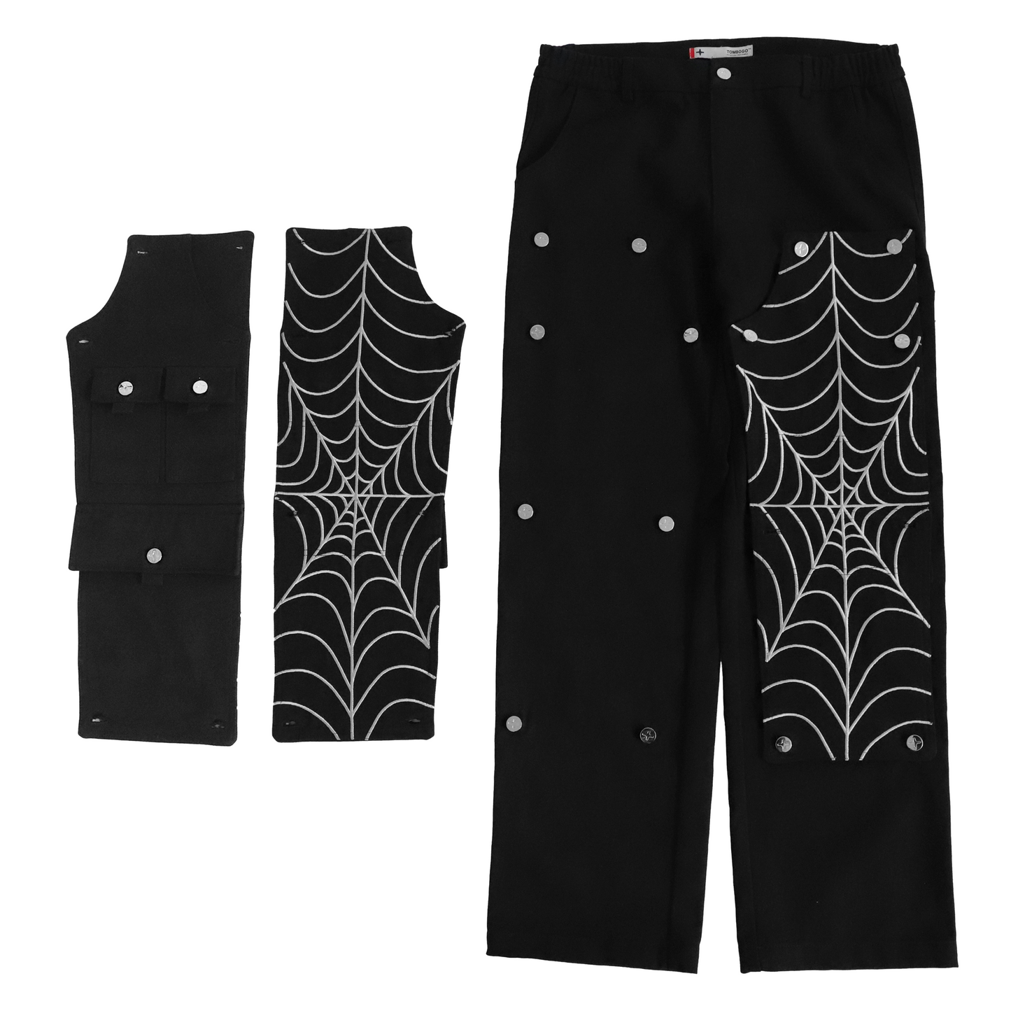 SPIDER WEB CONVERTIBLE DOUBLE KNEE PANTS